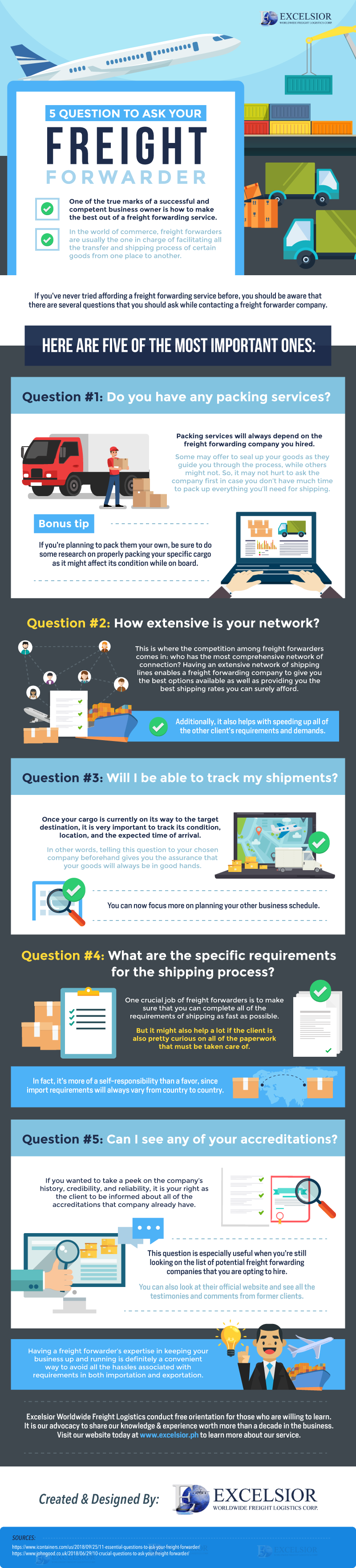 5 Questions to Ask your Freight Forwarder - Infographic